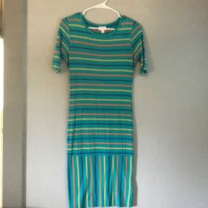 LuLaRoe Julia with stripes XS